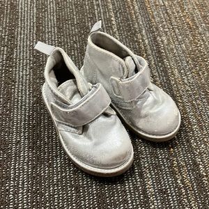 Koala Kids Silver Velcro Ankle Boots - Size 4T
